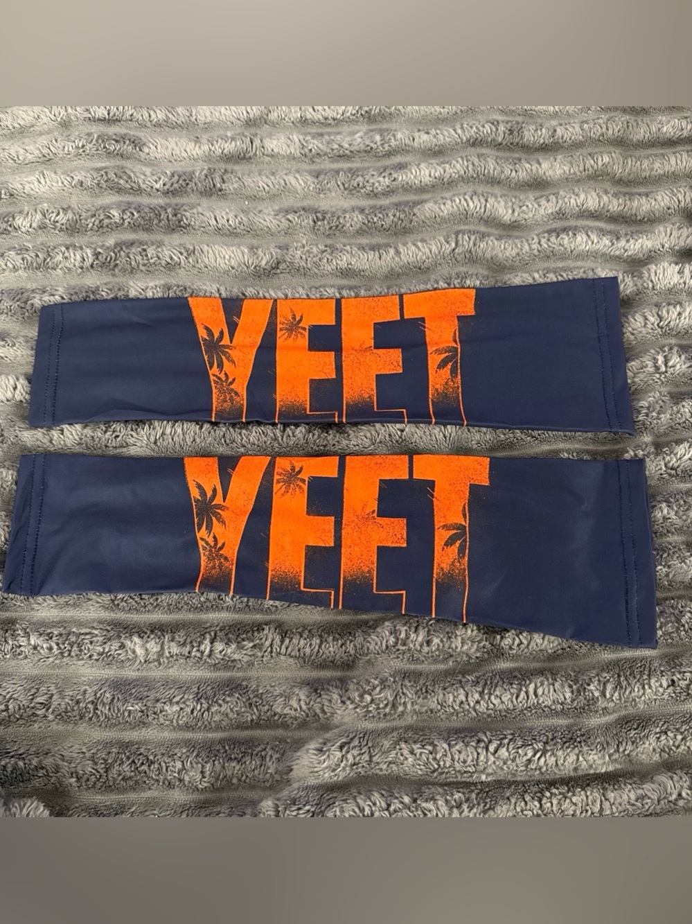 WWE Navy Arm Sleeves with Bright Orange YEET Print